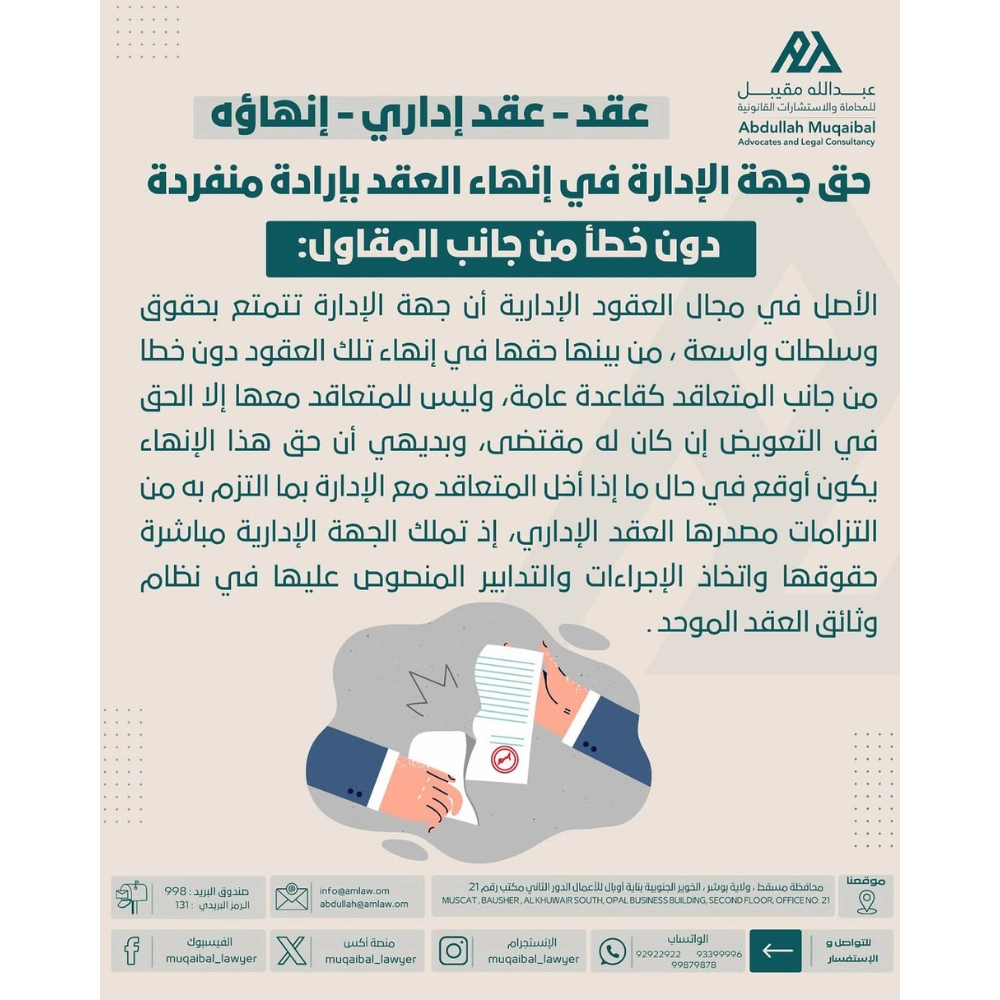 عقد - عقد إداري - إنهاؤه